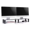 Soporte para monitor MACLEAN MC-936 doble brazo, carga máxima 20 kg, base de cristal templado