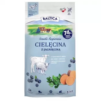 BALTICA regional flavours Razas pequeñas Ternera con cordero - pienso seco para perros - 3 kg