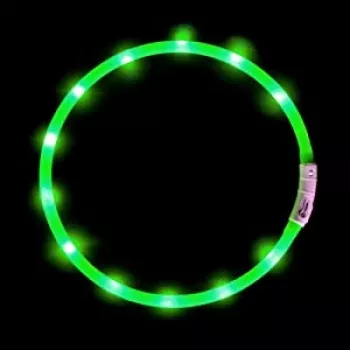 Collar LED Anicoll verde para perros y gatos modelo iluminación recargable