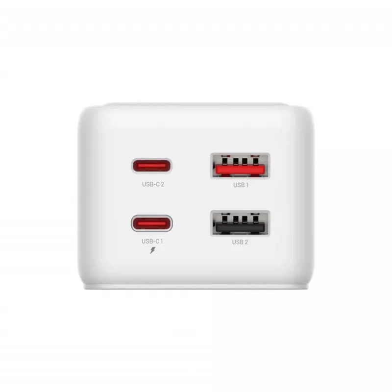 Adaptador de alimentación FIXED FIXCS65-1.5-WH con 2× USB-C PD 65 W y 2× conectores USB-A