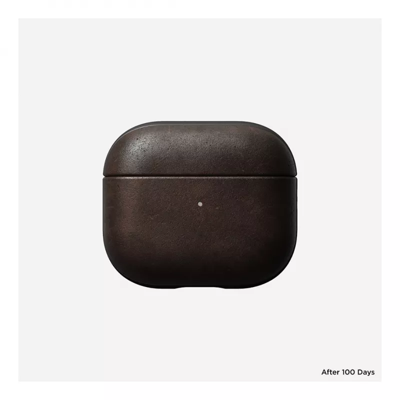 Funda de cuero para AirPods Nomad V3 Rustic Brown — cubierta protectora de cuero para el estuche de carga de los AirPods