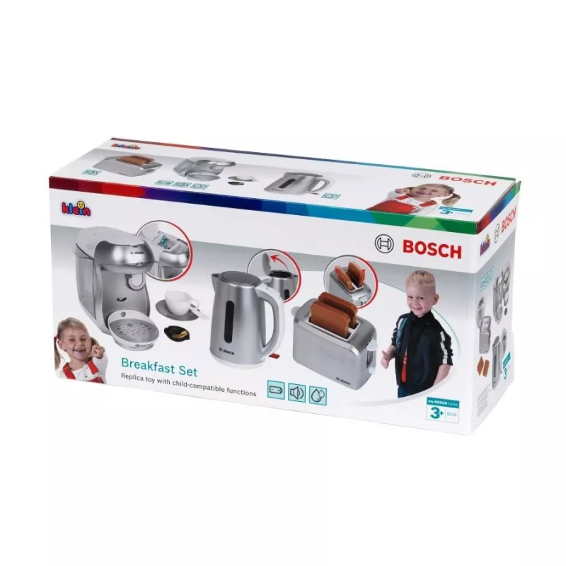 Set de desayuno KLEIN plateado — set de juego de rol de cocina de desayuno para niños