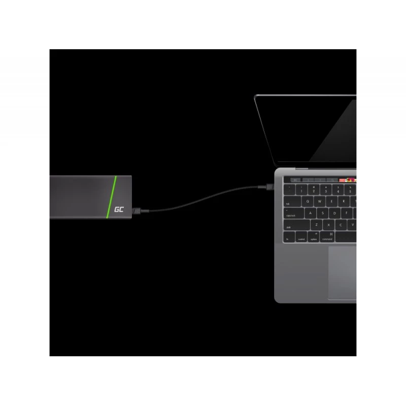 Cable USB Green Cell KABGC30 USB 2.0 1.2 m USB-C negro