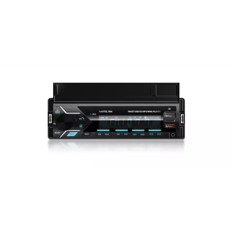 Receptor multimedia digital para coche Navitel RD6 — reproductor de audio 4x45 W, reproducción de fuentes digitales y externas, instalación Single-DIN