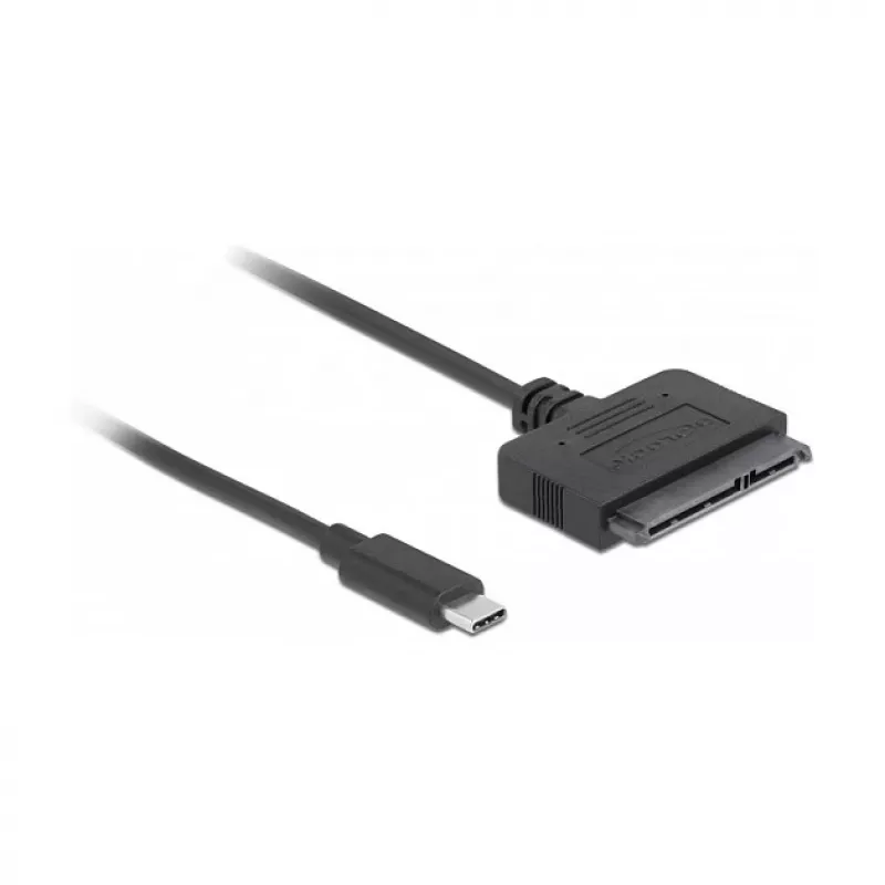 DeLOCK 63803 convertidor de USB Type-C a SATA de 22 pines 6 Gb/s, 2,5 pulgadas, USB 3.2 Gen 2, 0,5 m, negro