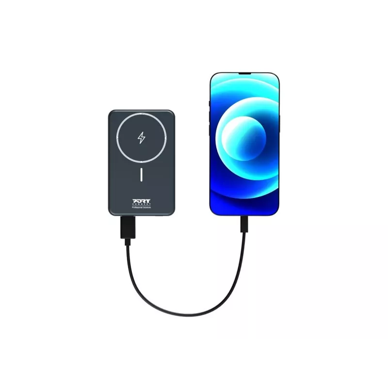 Batería externa Port Designs 907005 10000 mAh carga inalámbrica Negro