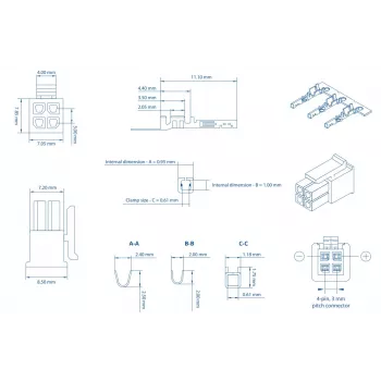 TELTONIKA NETWORKS Conector macho de 4 polos con bornes de contacto