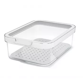 Recipiente de alimentos rotho 1053201100 rectangular 1,2 L transparente blanco, tecnopolímero, apto para lavavajillas