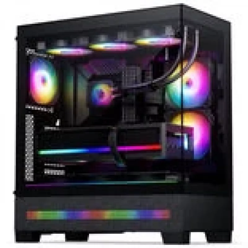 Caja de PC PHANTEKS XT View Matrix, torre Midi, E-ATX, cristal templado, Matrix LED - negra (PH-XT523VM1_DBK01)