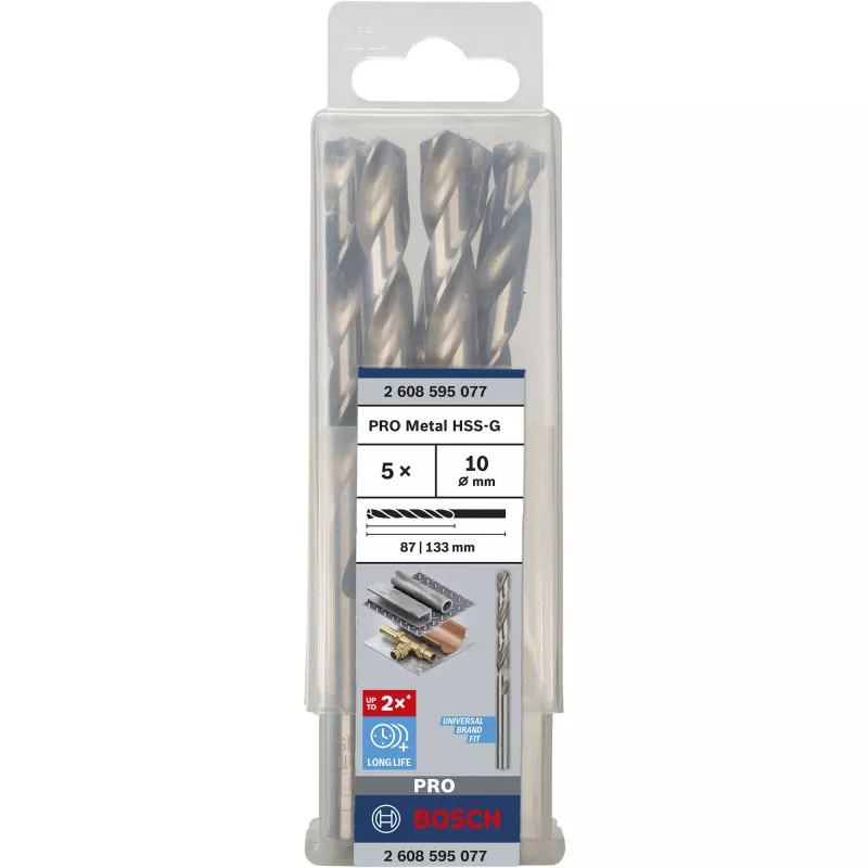 Juego de brocas Bosch HSS-G 5 uds. 1 cm de diámetro