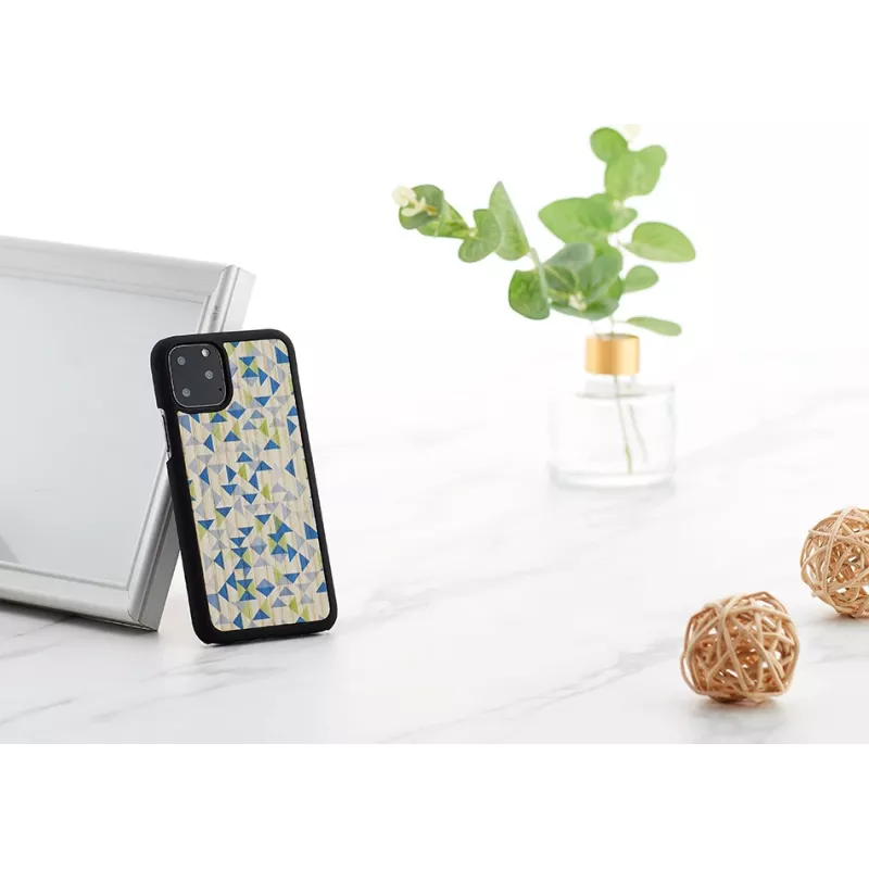 Funda de smartphone man and wood para iPhone 11 Pro – triángulo azul sobre negro, carcasa rígida protectora