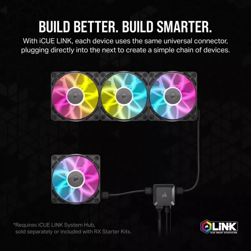 Ventilador Corsair iCUE LINK RX120 RGB 12 cm 400-2100 rpm rodamiento magnético