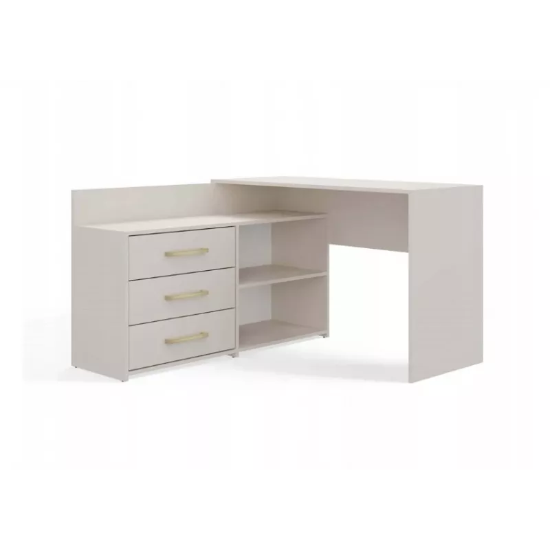 Tablero de escritorio de esquina e shop DANY Kaszmir beige — puesto de trabajo en esquina, distribución compacta