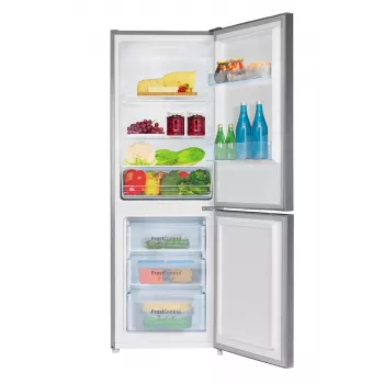 Frigorífico-congelador AMICA FK2425.4UNTX(E) independiente 277 L total, congelador abajo 74 L, inverter, plata, 1593×540×550 mm