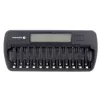 Cargador de baterías everActive NC-1200 – cargador universal de 12 baterías para AA/AAA, entrada 12 V, negro