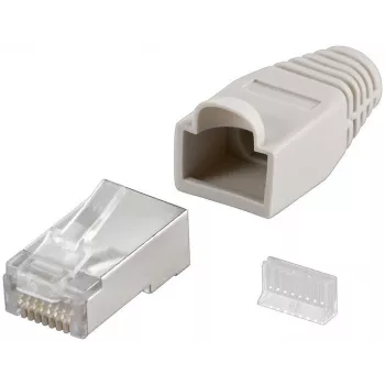 Conector macho RJ45 Goobay CAT 5e STP apantallado con funda antipellizcos