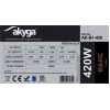 Fuente de alimentación ATX Akyga Basic AK-B1-420 420 W, ventilador de 120 mm, PFC pasiva, Gris