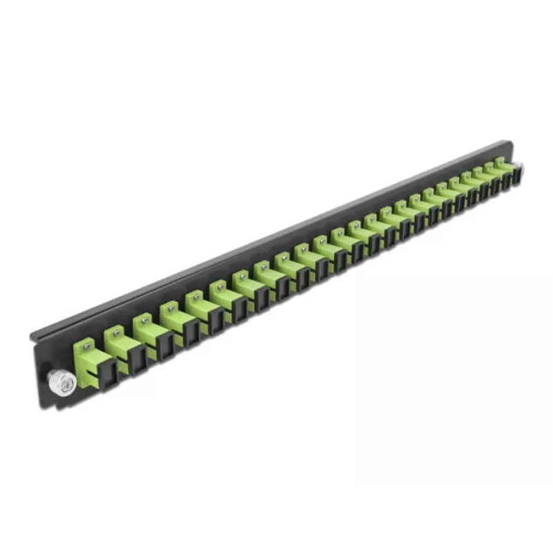 Panel frontal para caja de empalme DeLOCK 19 pulgadas 24 puertos SC Simplex verde lima