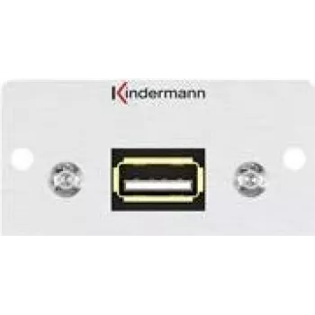Kindermann Konnect 50 alu - Faceplate modular Snap-In - USB 2.0 Type A