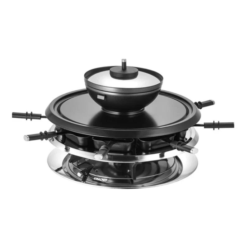 Unold 48726 Raclette-Grill para 8 personas 1300 W Negro, Acero inoxidable