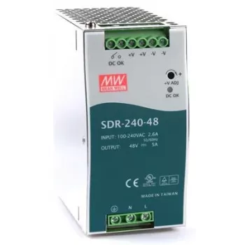 Mean Well serie SDR-240 SDR-240-48 - fuente de alimentación (montaje en carril DIN posible) - AC 115/230 V - 240 vatios - PFC activo (SDR-240-48)