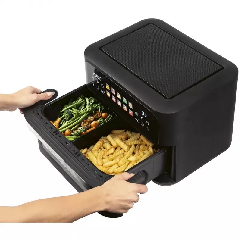 ProfiCook PC-FR 1313 H freidora de aire doble, 10 L, 2400 W, negro/acero inoxidable