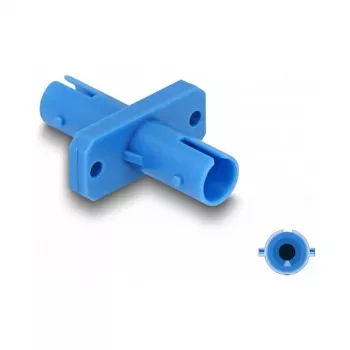 Acoplador de fibra óptica DeLOCK ST simplex conector hembra a conector hembra ST simplex azul