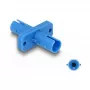 Acoplador de fibra óptica DeLOCK ST simplex conector hembra a conector hembra ST simplex azul
