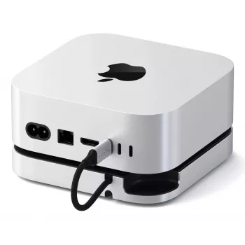Dock/replicador de puertos para portátil Satechi ST-GNMMES — hub USB 3.2 Gen 2 Type-C con cable, USB-A y SD, plata