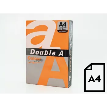 Papel de color Double A, 80g, A4, 500 hojas, azafrán