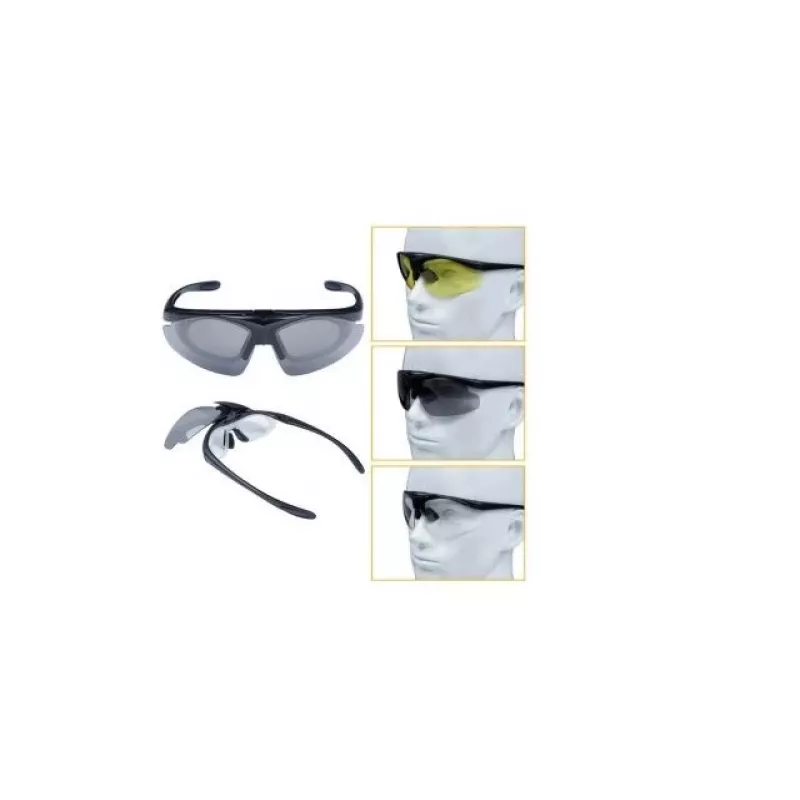 Gafas de tiro WOSPORT 3 viseras intercambiables, modelo de banda 6055B