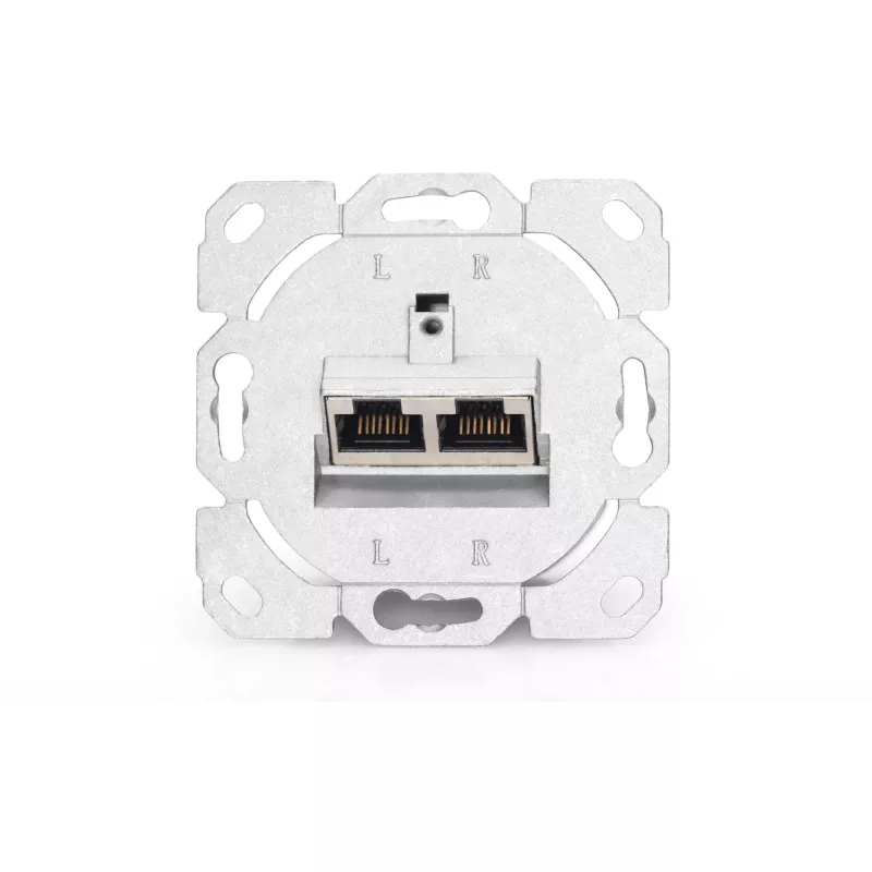 Toma de red Digitus DN-9007-1 CAT 6A Clase EA, 2x RJ45, apantallada, empotrable, blanca