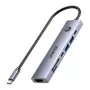 Hub USB-C Unitek H1124AGY01 con 100W PD, HDMI 2.0, 2x USB‑A, 2x USB‑C, lector de tarjetas SD/microSD — aluminio