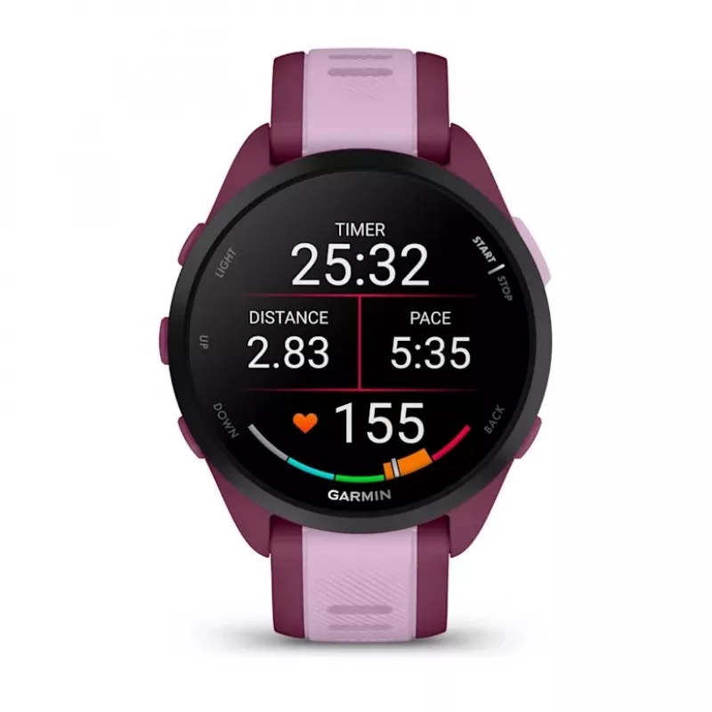 Smartwatch GARMIN Forerunner 165 Music, 43 mm carcasa de polímero, 1,2 inch AMOLED 390x390, GPS/GLONASS/Galileo, 5 ATM, 11 días de autonomía