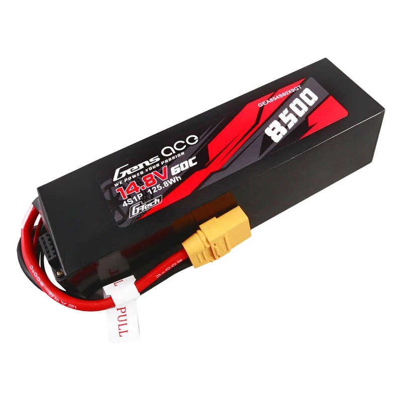 Pack de baterías LiPo Gens ace G-Tech 8500mAh 14.8V 60C 4S1P carcasa de material PC con conector XT90