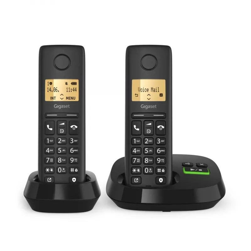 Teléfono inalámbrico analógico/DECT Gigaset PURE 100A Duo — 2 auriculares, manos libres, identificación de llamadas, pantalla de 1,5
