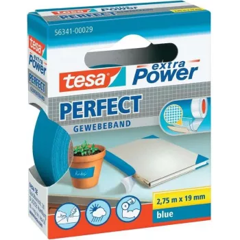 Cinta adhesiva de tela Tesa extra Power 19 mm x 2,75 m, azul