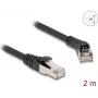 Cable de red DeLOCK RJ45 Cat.8.1 S/FTP 45° acodado a recto 2 m negro