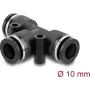 DeLOCK 60750 conector neumático en T 10 mm con dos orificios de montaje