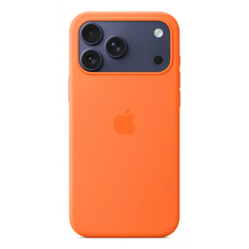 Funda de silicona Apple iPhone 17 Pro Max con MagSafe naranja