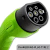 Cargador de coche EV móvil Qoltec ajustable 2en1 Type2 | 7kW | 230V | CEE 3 PIN | Wi-Fi | LCD | portátil | wallbox | 5m