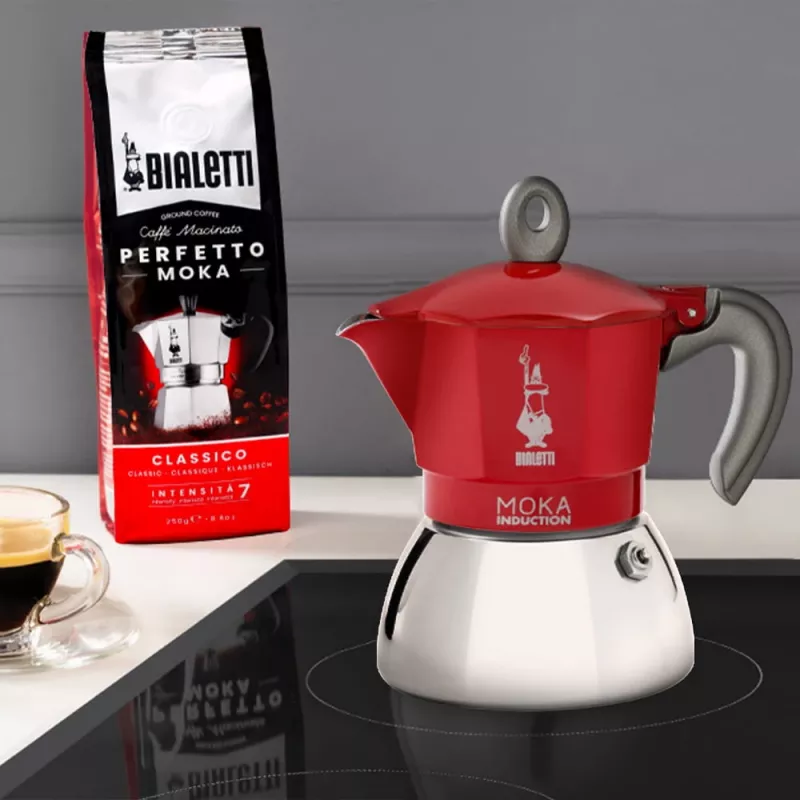 Bialetti Moka Induction Cafetera moka 0,1 L Rojo Plata