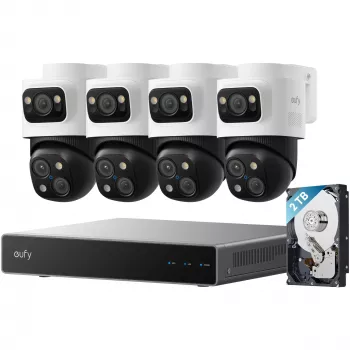 Grabador de seguridad NVR Eufy S4 Max — 8 canales, 4K (3840×2160), HDD 2 TB (hasta 16 TB), negro/gris/blanco