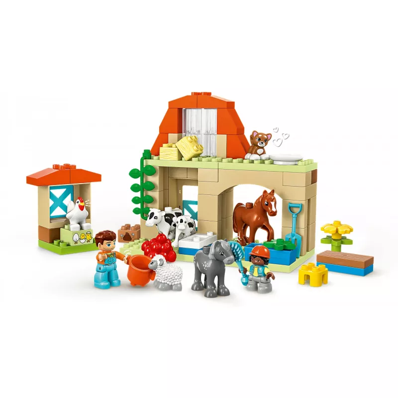 Juguete de construcción LEGO DUPLO cuidado de animales de granja set 10416 — 74 piezas, 2 minifiguras, edad 2+
