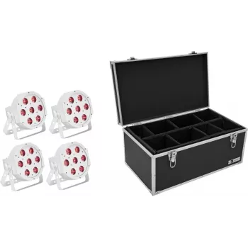 Foco de suelo LED EUROLITE SLS-7 HCL blanco 4x – focos blancos regulables para escenario/suelo, 4 LED