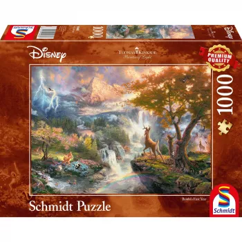 Schmidt Spiele 59486 Thomas Kinkade: Disney Bambi puzzle, 1000 piezas, 69,3 x 49,3 cm, a partir de 12 años