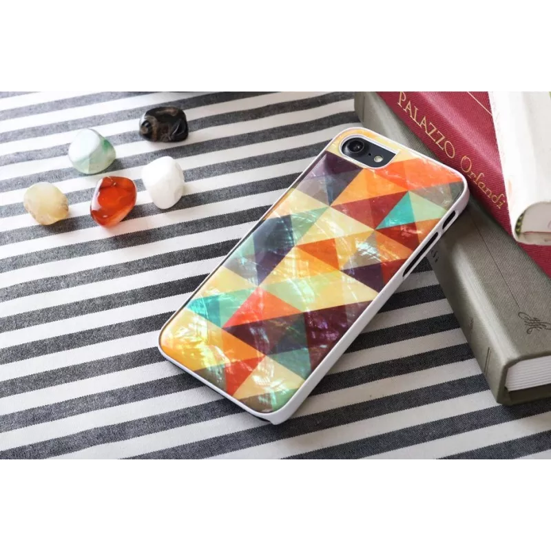 Funda protectora iKins para Apple iPhone 8/7 — mosaico blanco