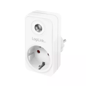 LogiLink PA0263 Adaptador de enchufe con sensor crepuscular, blanco, tipo F
