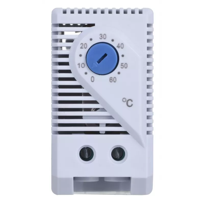 Termostato Alantec KTS, mando giratorio, IP20, carcasa de plástico, gris, -45–70°C, 60×33×43 mm