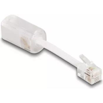 Adaptador de género de cable DeLOCK 88170 RJ10 0,03 m transparente blanco